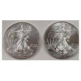 2- American Eagle Silver Dollars