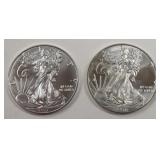2- American Eagle Silver Dollars