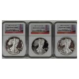 1986 Thru 1988 Silver Eagles NGC PF 69 Ultra Cameo