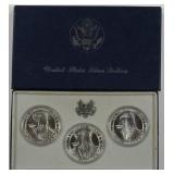 1983 Uncirculated Olympic Silver Dollars P-D-S Set