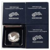 (3) 2008 Bald Eagle Proof Silver Dollars