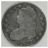 1824 Bust Silver Half Dollar