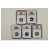 Lot of 1999 State Silver Quarters Graded NGC PF69