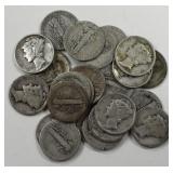 25- Mercury Silver Dimes