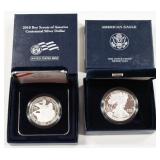 2- US Proof Silver Dollar Coins