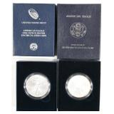 2008 and 2017 American Silver Eagle Unc. Coins