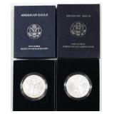2008 and 2011 American Silver Eagle Unc. Coins