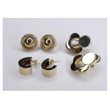 (3) Pairs Ladies 14K Yellow Gold Hollow Earrings