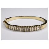 14K Yellow Gold 3cttw Diamond Bangle Bracelet