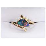 Ladies 14K Yellow Gold Fire Opal Ring