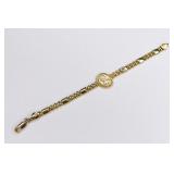 Ladies Italian 14K Yellow Gold Cameo Bracelet