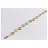 Ladies 14K Yellow Gold Heart Bracelet