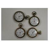 Four Vintage Pocket Watches For Parts Or Repair