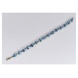 Ladies 10K Yellow Gold Blue Topaz Bracelet