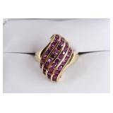 Ladies 14K Yellow Gold Ruby Ring