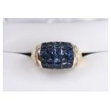 Ladies 14K Yellow Gold Sapphire & Diamond Ring
