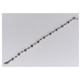 Ladies 14K Gold Amethyst-Tanzanite-Iolite Bracelet