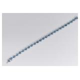 Ladies 14K Yellow Gold Blue Topaz Bracelet