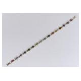 Ladies 14K Yellow Gold Multi-Gemstone Bracelet