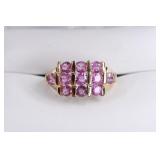 Ladies 14K Yellow Gold Pink Sapphire Ring