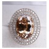14kt Rose Gold Morganite and Diamond RIng