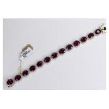 14kt 42.45ct Ruby & 2.89ct Diamond Tennis Bracelet