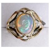 14kt 2.53ct Opal and Diamond Dinner Ring