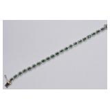 14k 4ctw Emerald & 3.23ctw Diamond Tennis Bracelet