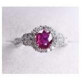 14k 1.04ct Ruby & .89ctw Diamond Ring - GIA