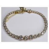 14K Yellow Gold 9.74cttw Diamond Tennis Bracelet