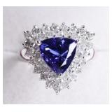 14k 3.02ct Tanzanite & 1.07ctw Diamond Ring