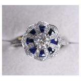 18K .48ctw Sapphire & .68ctw Diamond Ring