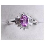 Platinum 1.03ct Sapphire & .42ctw Diamond Ring