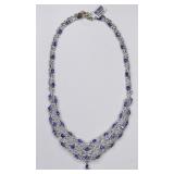 14k 22.44ctw Tanzanite & 9.37ctw Diamond Necklace