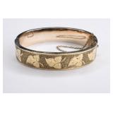 14k Victorian Hinge Bracelet with Leafs