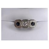 Antique 14k Diamond & 2 Sapphire Filigree Ring