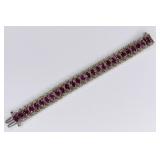 34.96ct Genuine Ruby and Diamond Tennis Bracelet