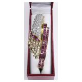 18kt Gold 11.65ct Genuine Ruby Bangle Bracelet
