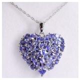 5cttw Genuine Tanzanite Sterling Silver Necklace
