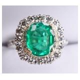 14kt 3.62ct Emerald and Diamond RIng