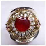 3.12ct Ruby Sterling Silver Dinner Ring