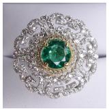 18kt 3.56ct Emerald and Diamond Ring