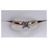 .30 Ct. Princess Diamond Solitaire 14 Kt Gold Ring