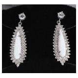 Opal Sterling Dinner Earrings