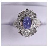 Genuine Sterling Tanzanite Dinner Ring