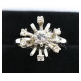 14kt 7 Diamond Solitaire Ring