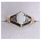 14kt Opal and Diamond Ring