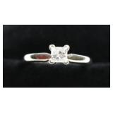 14kt .29ct Princess Cut Diamond Solitaire Ring