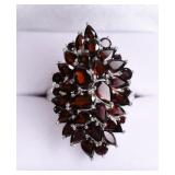 8.12 ct Genuine Garnet Sterling Dinner Ring