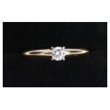 .29 ct. White Diamond Solitaire 14 kt Gold Ring